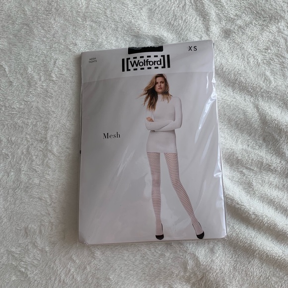 Wolford Black Mesh Tights - Picture 1 of 3